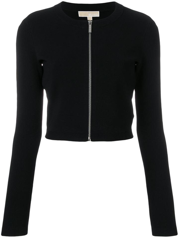Michael Michael Kors Front Zipped Cardigan - Black