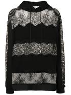 Mcq Alexander Mcqueen Lace Panel Hoodie - Black