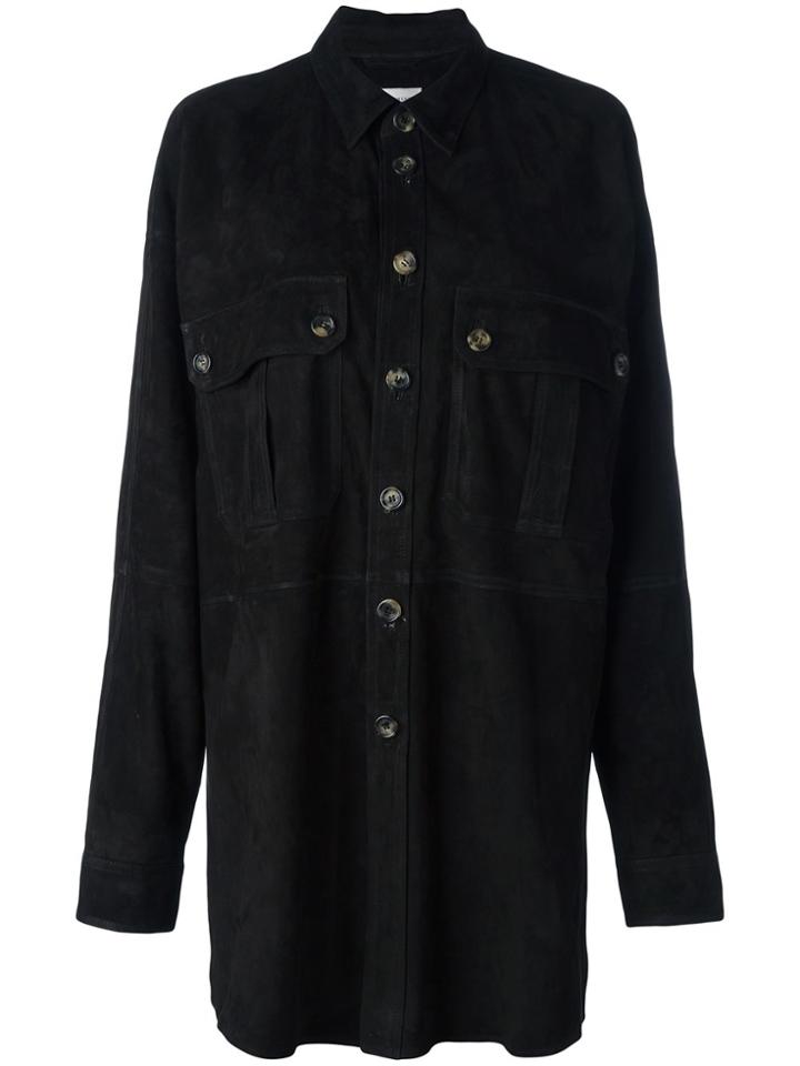 Faith Connexion Leather Shirt Jacket - Black