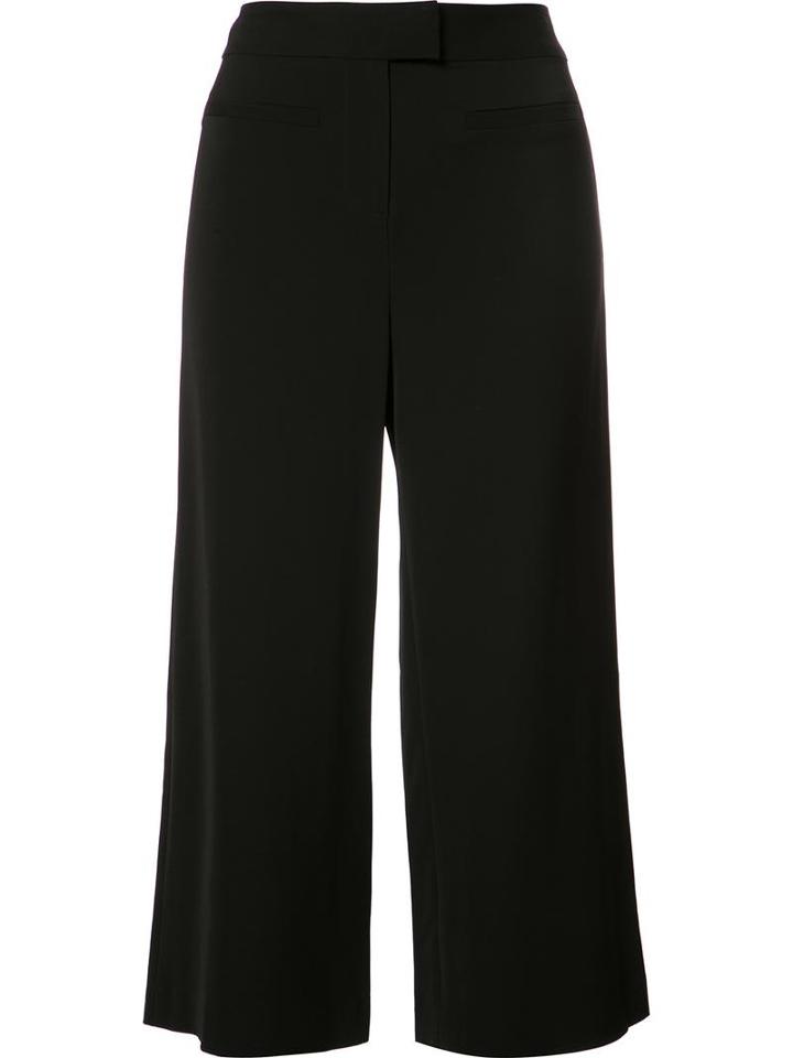 Veronica Beard Wide-leg Cropped Trousers, Women's, Size: 10, Black, Viscose/spandex/elastane