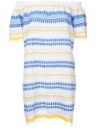 Lemlem - Striped Off-shoulder Dress - Women - Cotton/acrylic - L, White, Cotton/acrylic