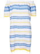 Lemlem - Striped Off-shoulder Dress - Women - Cotton/acrylic - L, White, Cotton/acrylic