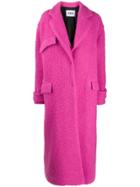 Msgm Oversized Textured Coat - Pink