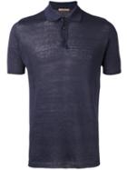 Nuur - Knitted Polo Shirt - Men - Linen/flax - 54, Blue, Linen/flax