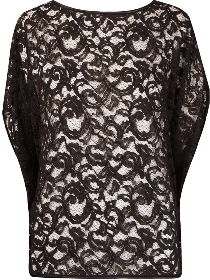 Martha Medeiros Marescot Lace Blouse, Women's, Size: 44, Black, Cotton/viscose/rayon