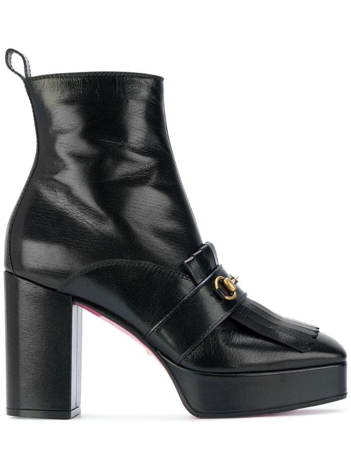 Gucci Black Nove 105 Leather Platform Boots