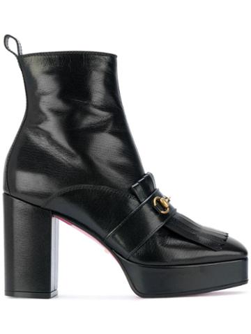 Gucci Black Nove 105 Leather Platform Boots