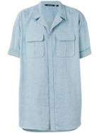 Neil Barrett - Oversized Shirt - Men - Cotton - 39, Blue, Cotton
