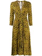 Ultràchic Leopard Print Midi Dress - Yellow