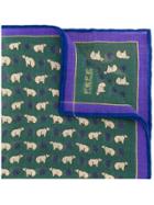 Fefè Bear Print Pocket Square - Green