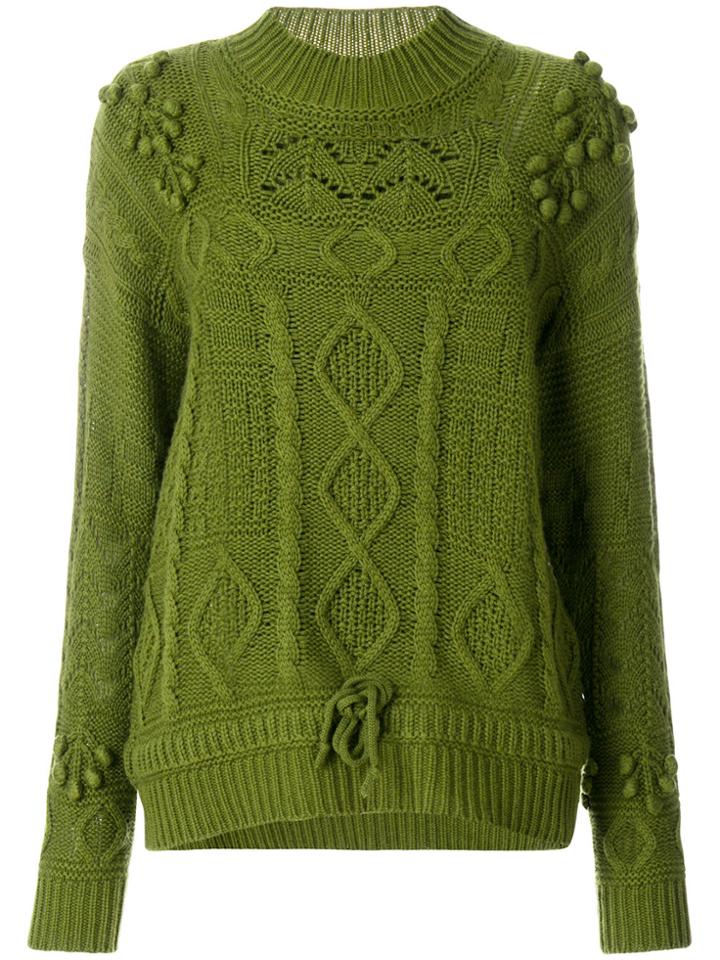 Essentiel Antwerp Embroidered Ostille Jumper - Green