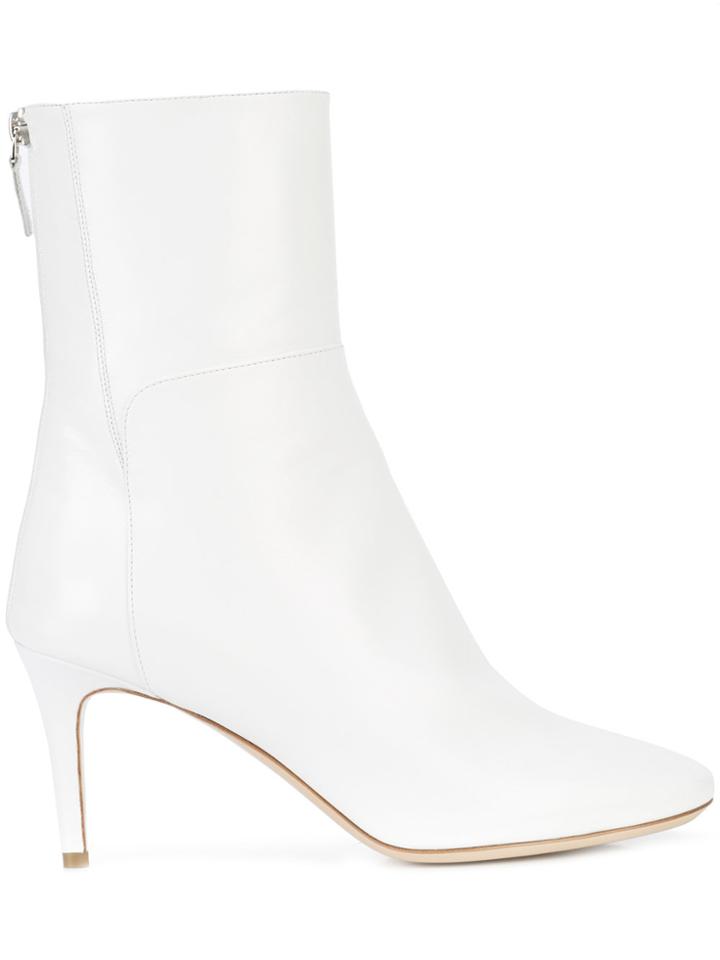 Monique Lhuillier Rear Zip Ankle Boots - White