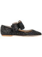 Polly Plume Bonnie Bow Ballerinas - Black