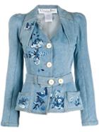 Christian Dior Pre-owned Belted Denim Jacket - Blue
