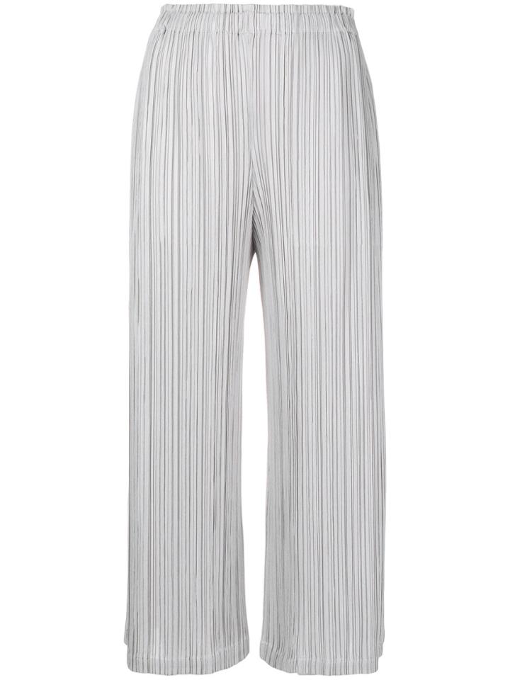 Pleats Please By Issey Miyake Pleated Wide Leg Culottes - Grey