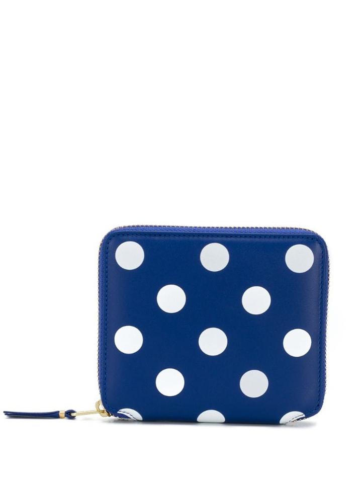 Comme Des Garçons Play Polka Dot Zip Purse - Blue
