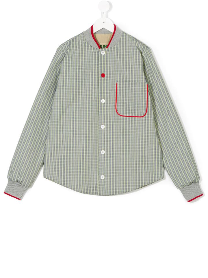 Mumofsix Striped Bomber Jacket - Green