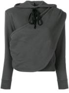 Unravel Project Draped Hoodie - Grey