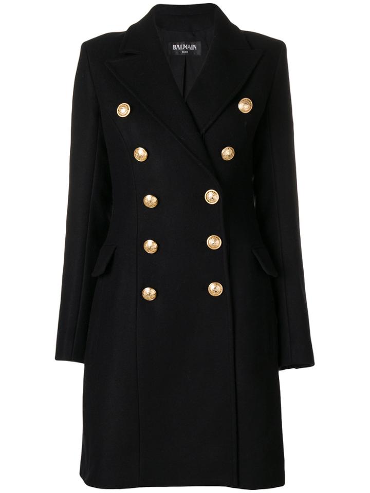 Balmain Double-breasted Coat - Black