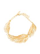 Oscar De La Renta Palm Leaf Choker Necklace - Yellow & Orange