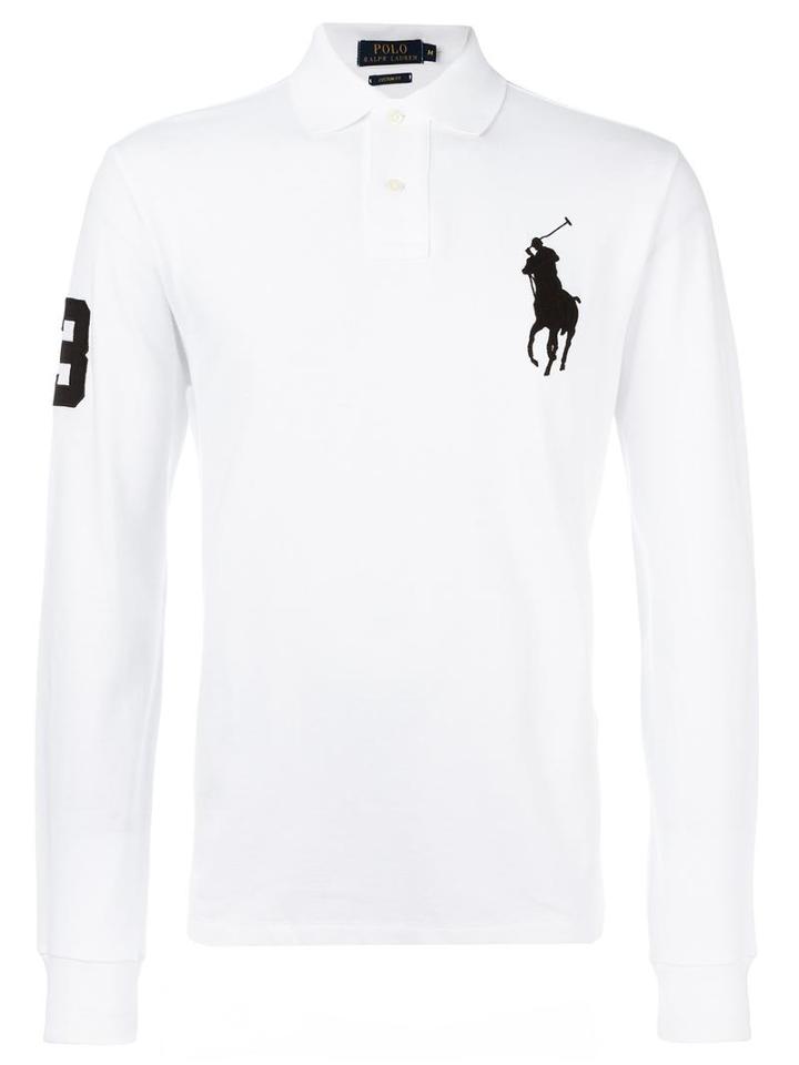 Polo Ralph Lauren Long Sleeve Polo Shirt, Men's, Size: Medium, White, Cotton
