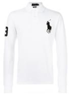 Polo Ralph Lauren Long Sleeve Polo Shirt, Men's, Size: Medium, White, Cotton