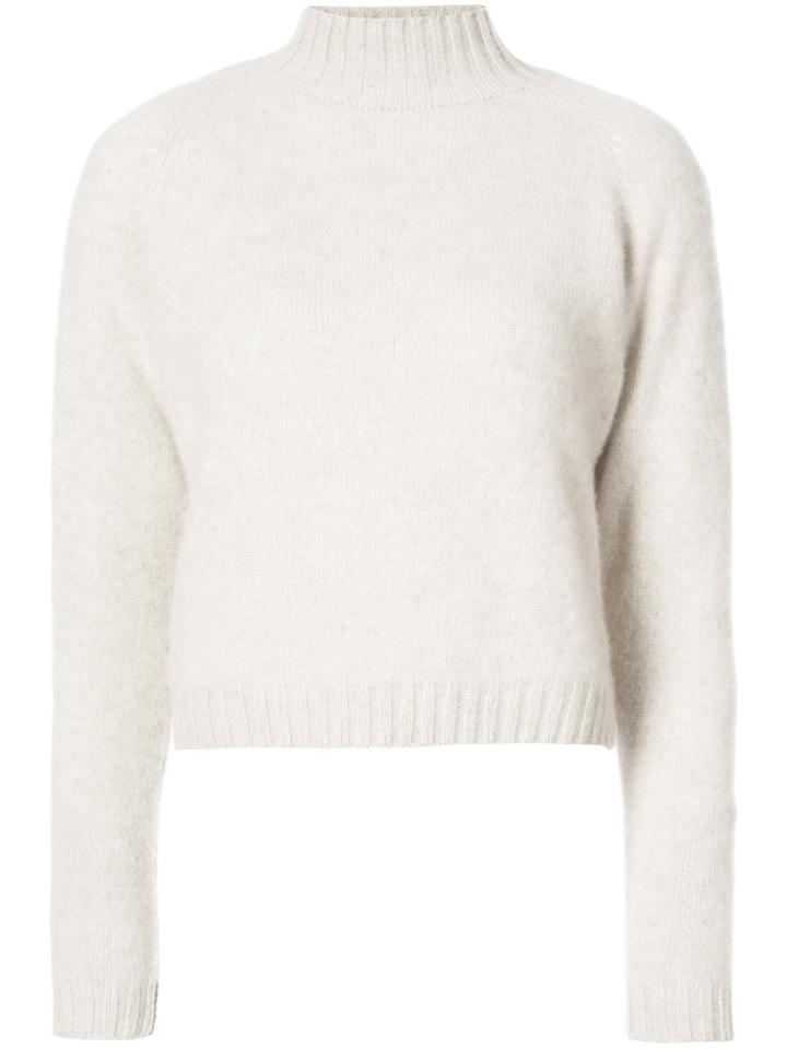 The Elder Statesman Highland Cropped Turtleneck - Nude & Neutrals