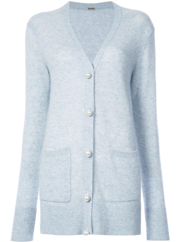 Adam Lippes Brushed Button Cardigan - Blue