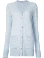 Adam Lippes Brushed Button Cardigan - Blue