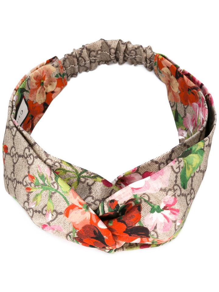 Gucci Bloom Print Headband, Women's, Nude/neutrals, Silk
