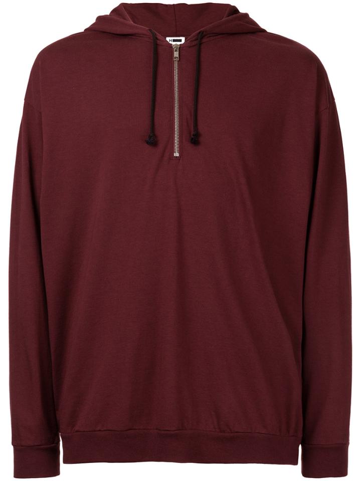 H Beauty & Youth Zip Detail Hoodie - Red