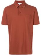 Sunspel Patch Pocket Polo Shirt - Brown