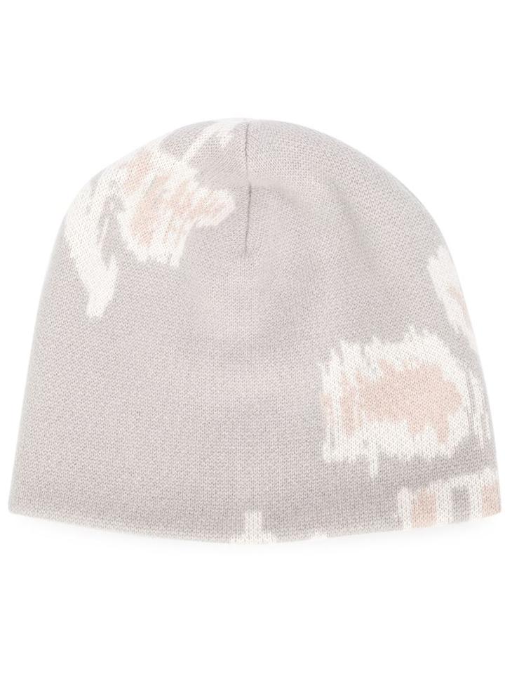 Baja East Intarsia Knit Beanie, Women's, Grey, Cashmere