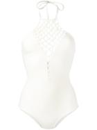 Mikoh - Lattice Neck Swimsuit - Women - Nylon/spandex/elastane - S, White, Nylon/spandex/elastane