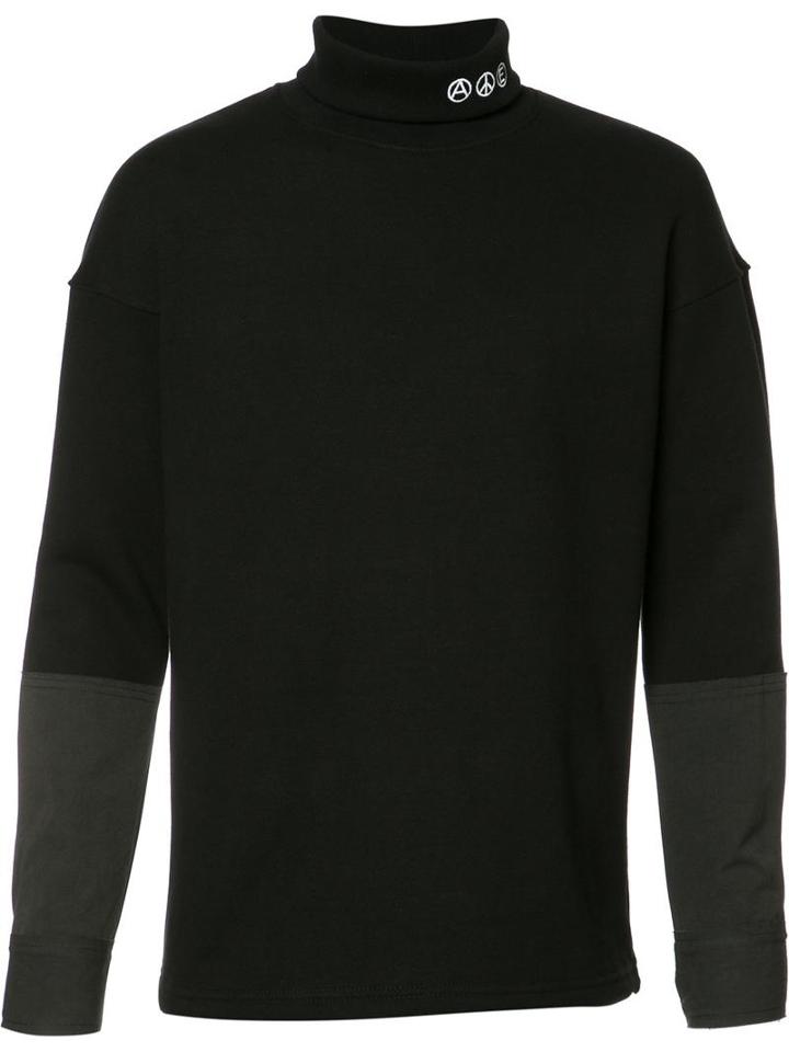 Midnight Studios Hybrid Turtleneck Sweater, Men's, Size: 2, Black, Cotton