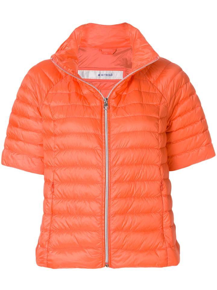 Hetregò Short Sleeve Padded Jacket - Yellow & Orange