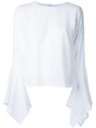Lamarck Pleated Sleeves Top, Women's, Size: 1, White, Cotton/polyester/triacetate