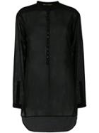 Saint Laurent Sheer Long-sleeve Shirt - Black
