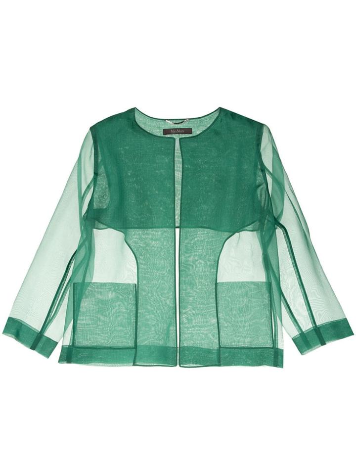 Max Mara Sheer Fitted Jacket - Green