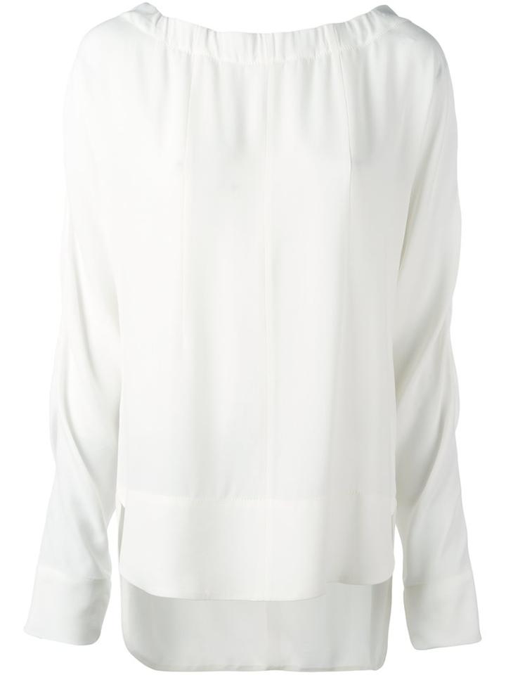 Marni Drawstring Neck Blouse, Women's, Size: 42, White, Viscose/acetate
