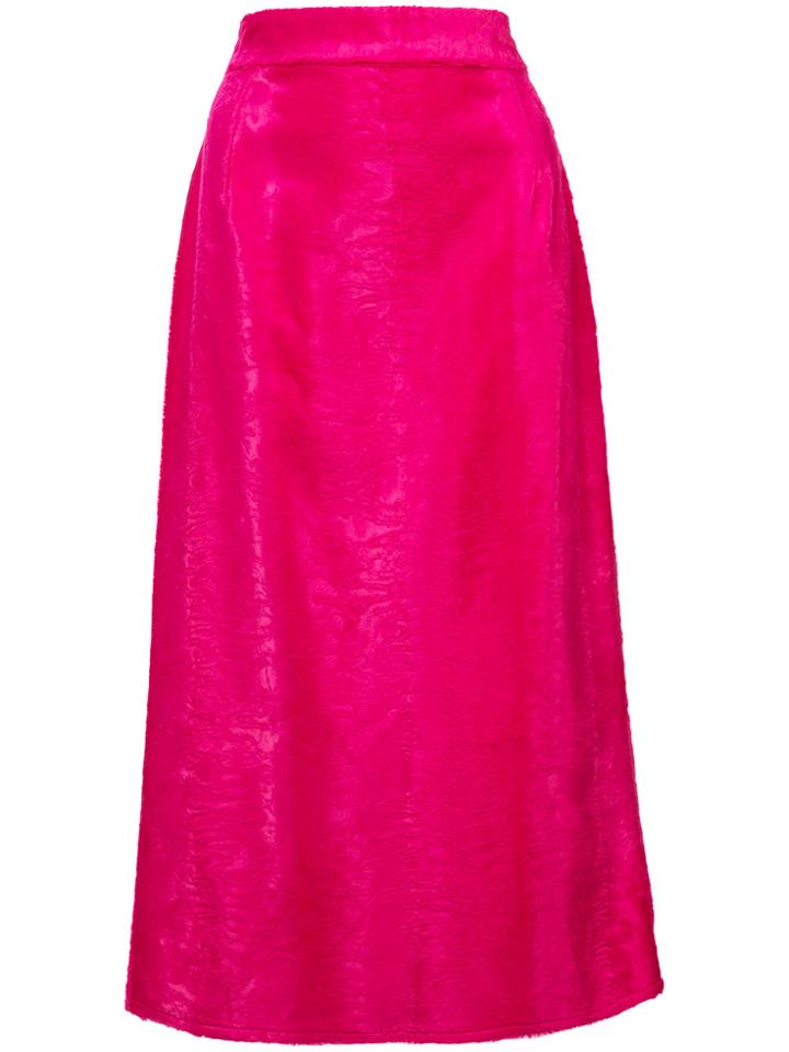 Sies Marjan Faux Fur Midi Skirt - Pink & Purple