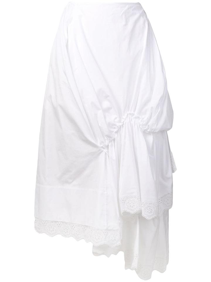 Simone Rocha Lace Trim Draped Skirt - White