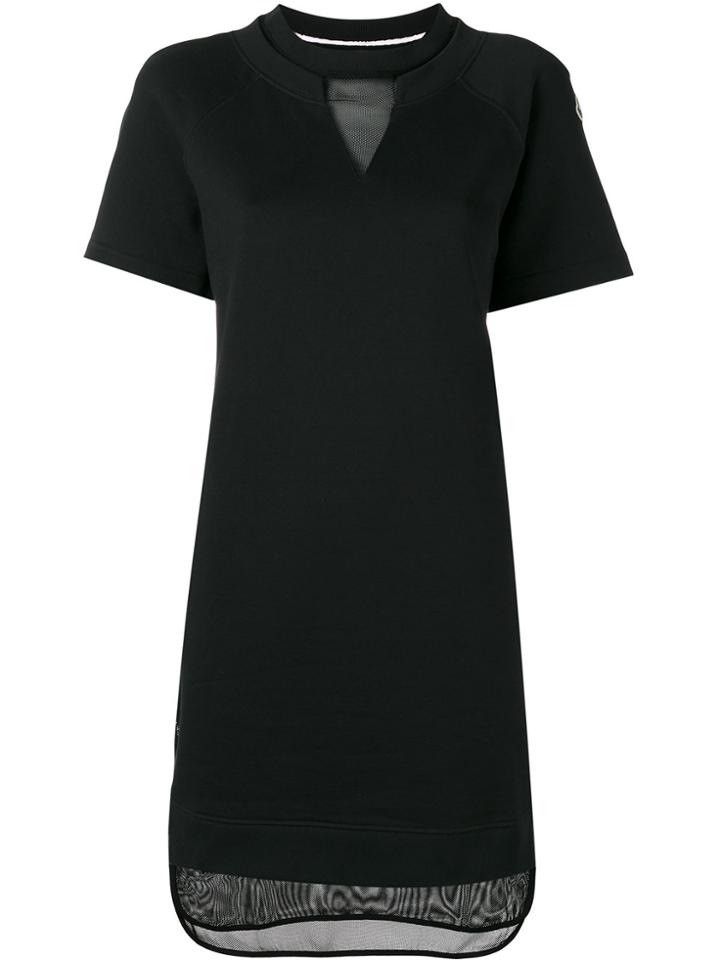 Moncler Mesh Panel Sweat Dress - Black
