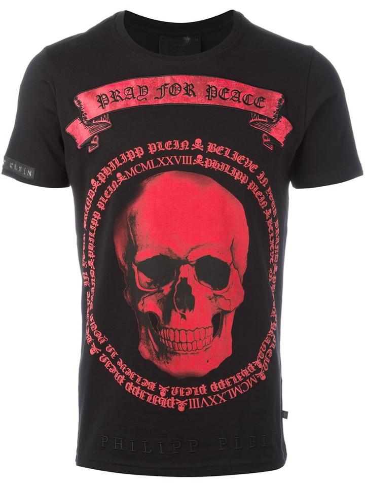 Philipp Plein 'pray' T-shirt, Men's, Size: Xl, Black, Cotton