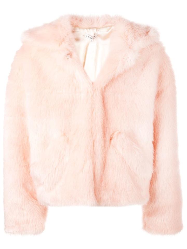 Landlord Hooded Faux Fur Jacket - Pink