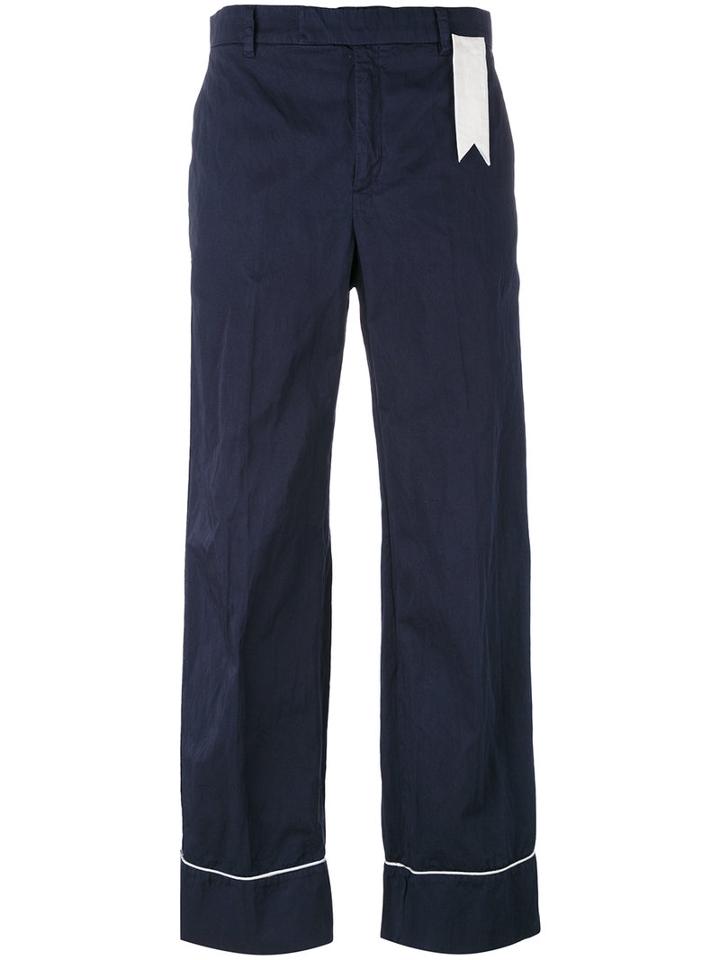 The Gigi Wide Leg Trousers, Women's, Size: 42, Blue, Cotton/metal