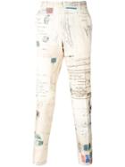 Alexander Mcqueen Letters From India Straight-leg Trousers - Nude &