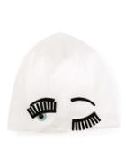 Chiara Ferragni 'flirting' Beanie Hat, Women's, White, Nylon