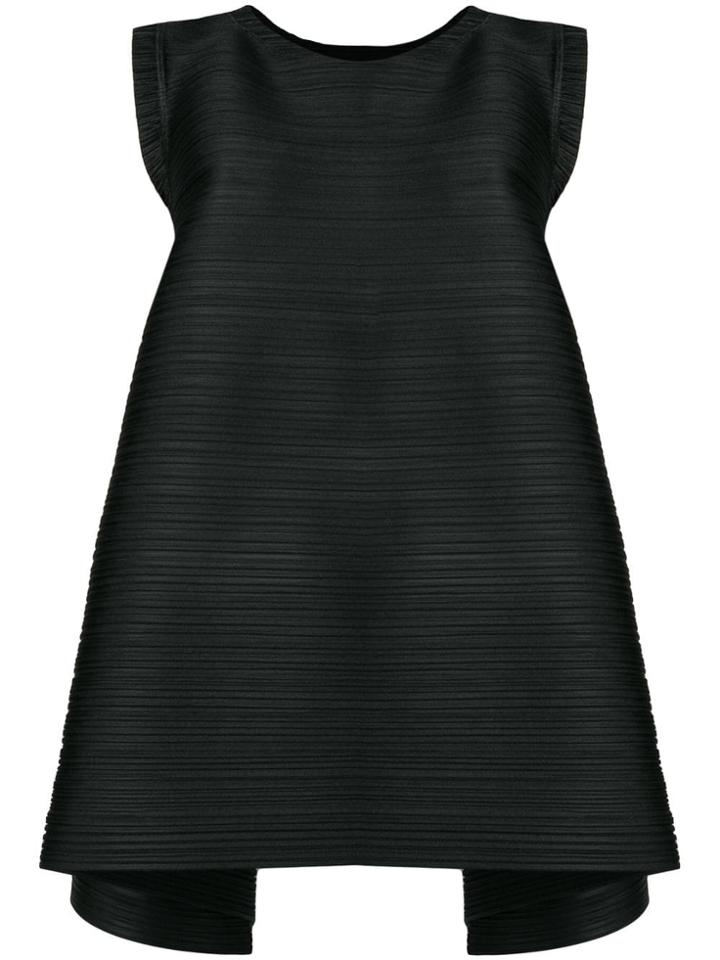 Pleats Please By Issey Miyake Pleated Boxy Blouse - Black