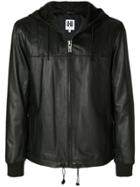 Les Hommes Urban Hooded Biker Jacket - Black